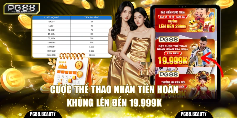 Cược thể thao nhận tiền hoàn khủng lên đến 19.999K