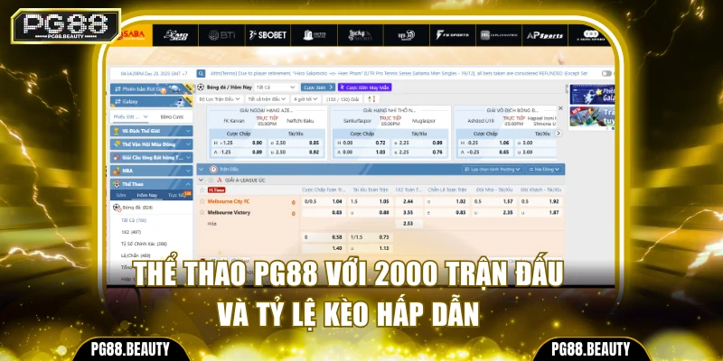 Thể Thao PG88 Với 2000 Trận Đấu Và Tỷ Lệ Kèo Hấp Dẫn